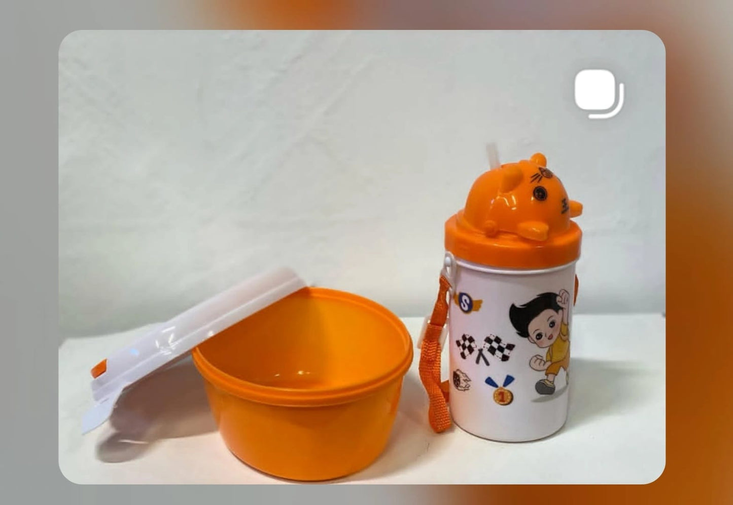 Hot and Cool Water Bottle with Lunch Box - School Lunch Box and Water Bottle Combo for Kids