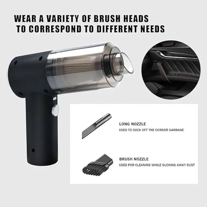 Vacuum Cleaner, Portable Mini Vacuum Cordless with Digital Display Lightweight Handheld for Pet Hair, Car, Home, Office, Kitchen(Silver)