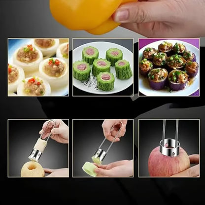 Fruit and Vegetable Corer Tool, Red Bell Pepper Seed Corer, Stainless Steel Fruit Corer