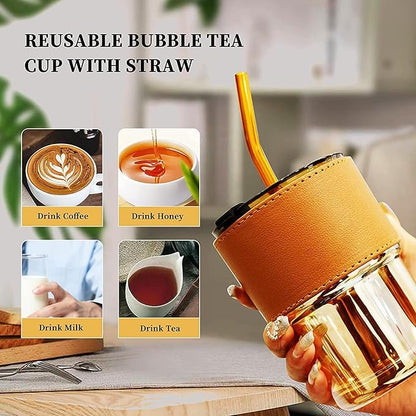 Travel Glass Coffee Mug for Water Juice Milk tea