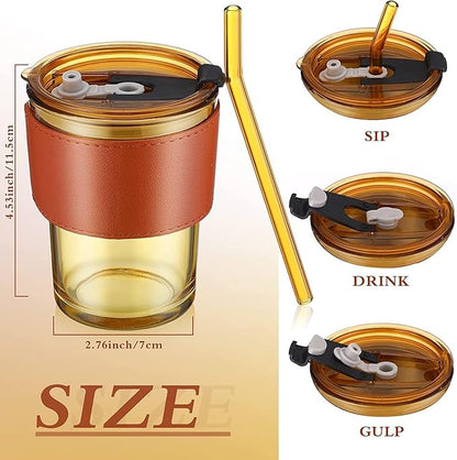 Travel Glass Coffee Mug for Water Juice Milk tea