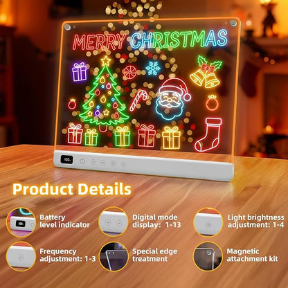 Magic LED Drawing Board / Dry Erase Glow Note Doodle Pad - Pens, Adapter &amp; Accessories / Gifts 2026 for Kids, Girls, LOVER SMS, Boys &amp; Teens
