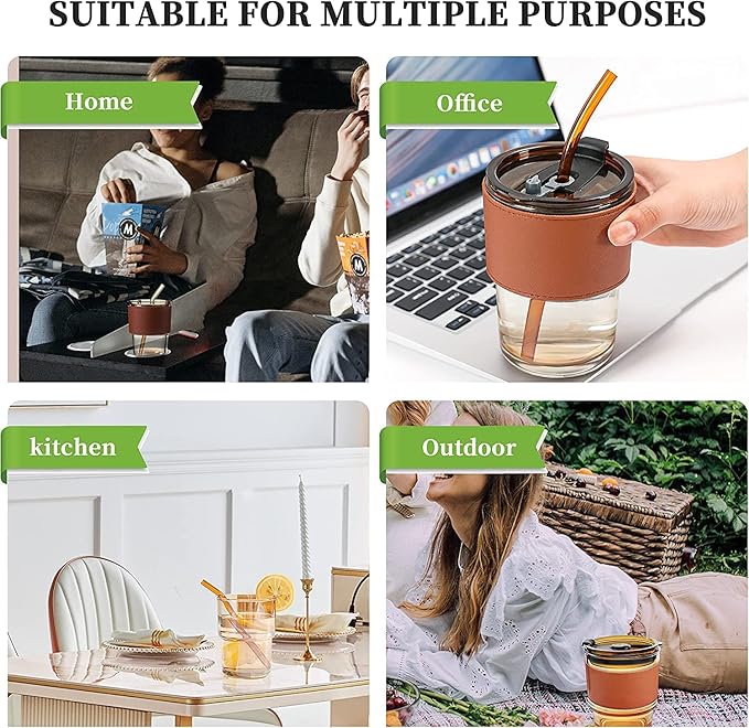 Travel Glass Coffee Mug for Water Juice Milk tea
