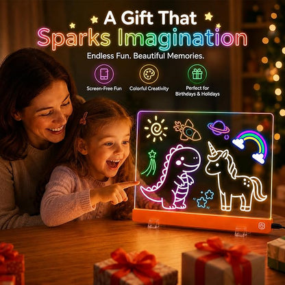 Magic LED Drawing Board / Dry Erase Glow Note Doodle Pad - Pens, Adapter &amp; Accessories / Gifts 2026 for Kids, Girls, LOVER SMS, Boys &amp; Teens
