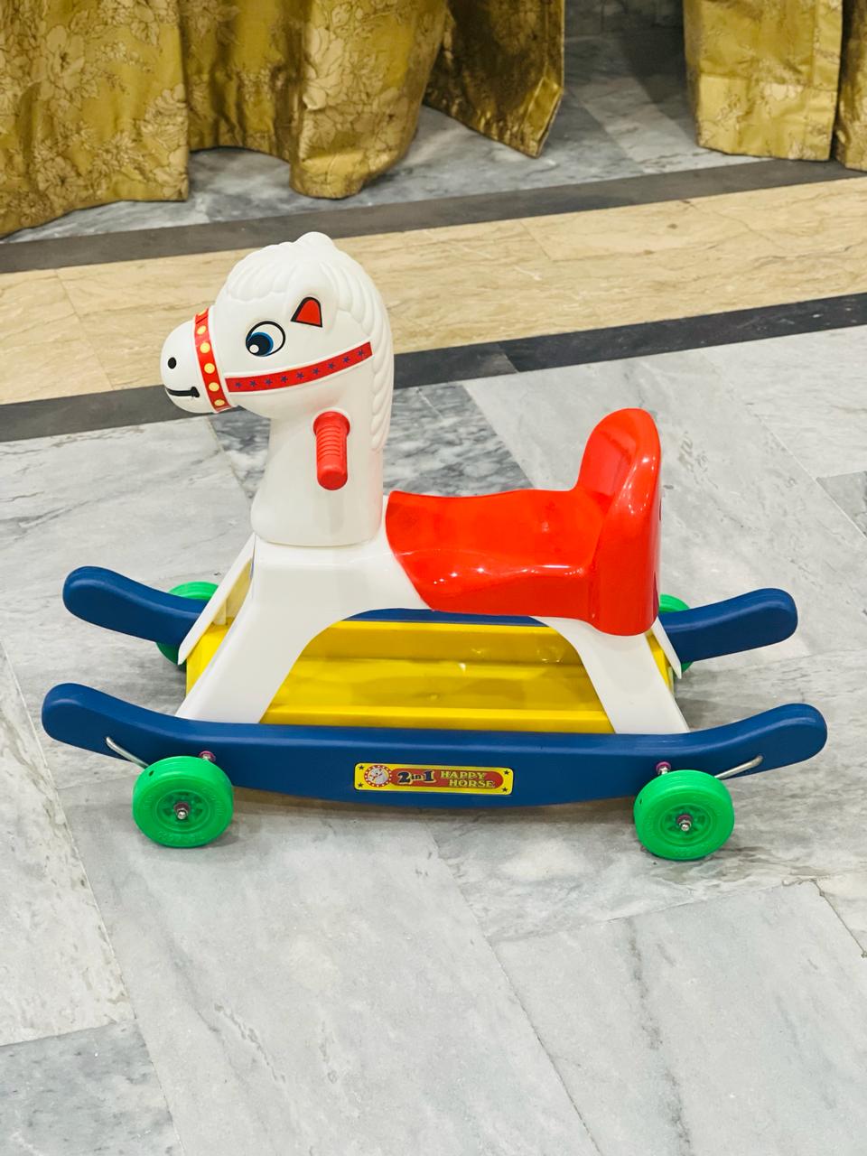 2-in-1 rocking &amp; riding pony horse toy.