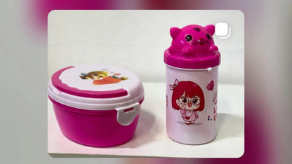 Hot and Cool Water Bottle with Lunch Box - School Lunch Box and Water Bottle Combo for Kids