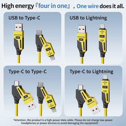 4 in 1 Spring Fast Charging Cable