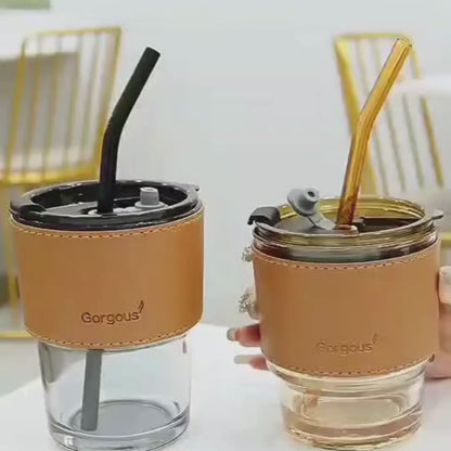 Travel Glass Coffee Mug for Water Juice Milk tea